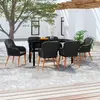 Image de vidaXL Mobilier salle à manger jardin 7 pcs Noir