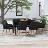 Image de VidaXL Mobilier de salle à manger jardin 7 pcs - Noir