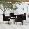 Image de VidaXL Ensemble à manger de jardin 5 pcs - Noir