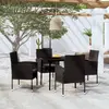 Image de vidaXL Ensemble à manger de jardin 5 pcs - Noir