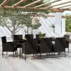 Image de vidaXL Ensemble de salle à manger de jardin 9 pcs - Noir