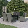 Image de vidaXL Ensemble de salle à manger jardin 7 pcs - Gris clair