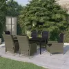 Image de vidaXL Ensemble à dîner jardin 7 pcs - Marron