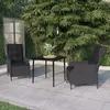 Image de vidaXL Ensemble à manger de jardin 3 pcs - Gris foncé