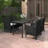 Image de vidaXL Mobilier à dîner de jardin 5 pcs - Noir