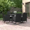 Image de vidaXL Mobilier à dîner de jardin coussins 7 pièces Résine tressée