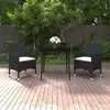 Image de Ensemble à manger de jardin vidaXL coussins 3 pcs - Verre