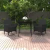 Image de vidaXL Ensemble dîner jardin coussins 3 pcs Résine tressée