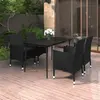 Image de vidaXL Ensemble à dîner jardin 5 pcs - Noir