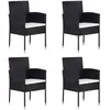 Image de VIDAXL Chaises de jardin Lot de 4 - Résine tressée Noir