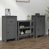 Image de vidaXL Buffets 2 pcs gris 40x35x80 cm
