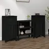 Image de vidaXL Buffets 2 pcs Noir 40x35x80 cm Bois massif de pin