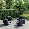 Image de vidaXL Salon de jardin 4 pièces - Gris foncé
