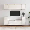 Image de vidaXL Meuble TV 6 pcs - Bois de pin massif, Blanc