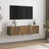 Image de vidaXL Armoire murale TV - Chêne fumé
