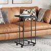 Image de VidaXL Table d'appoint avec roues - Noir