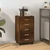 Image de vidaXL Armoire à Tiroirs avec Roulettes Chêne Fumé