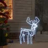 Image de vidaXL Renne de Noël tête mobile - Blanc froid - 76x42x87 cm