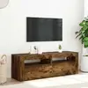 Image de VidaXL Meuble TV LED chêne fumé