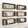 Image de vidaXL Étagères murales cube 6 pcs chêne marron