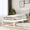 Image de Cadre de lit VidaXL - Blanc 75x190 cm Pin massif