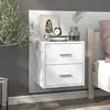 Image de vidaXL Table de chevet murale - Blanc brillant