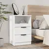 Image de vidaXL Table de chevet Blanc Bois d'ingénierie