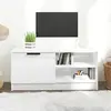 Image de vidaXL Meuble TV Blanc Brillant 80 cm