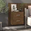 Image de vidaXL Table de Chevet Murale Chêne Marron