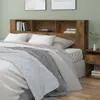 Image de vidaXL Armoire de tête de lit 200x18.5x104.5 cm - Chêne fumé