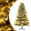 Image de VidaXL Sapin de Noël Pré-éclairé Pommes de Pin - 195 cm