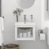 Image de vidaXL Cadre lavabo mural Blanc