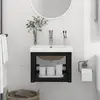 Image de vidaXL Cadre de lavabo - Noir