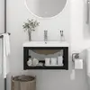 Image de vidaXL Lavabo encastré Noir et Blanc