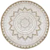 Image de vidaXL Tapis Jute Mandala - Marron Blanc