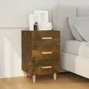 Image de vidaXL Table de chevet chêne fumé - 40x40x66 cm