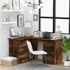 Image de vidaXL Bureau d'Angle Chêne Fumé