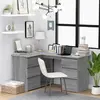 Image de vidaXL Bureau d'angle Sonoma gris 145x100x76 cm Bois d'ingénierie