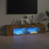 Image de vidaXL Meuble TV avec LED Chêne fumé