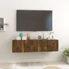 Image de vidaXL Meubles TV Suspendus Chêne Fumé