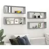 Image de vidaXL Étagères Murales Cubiques - 4 pcs, Sonoma Gris