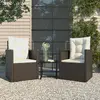 Image de vidaXL Mobilier d'extérieur 3 pcs - Noir