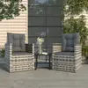 Image de vidaXL Mobilier d'extérieur 3 pcs - Gris
