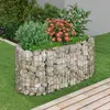Image de vidaXL Lit surélevé à gabion - Argenté