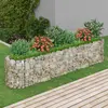 Image de vidaXL Lit surélevé Gabion - Argenté 260x50x50 cm