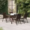 Image de vidaXL Ensemble de salle à manger de jardin 5 pcs - Marron et noir
