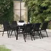 Image de vidaXL Ensemble à manger de jardin 7 pcs - Noir
