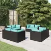 Image de VIDAXL Salon de jardin - Noir résine tressée