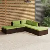 Image de Salon de jardin 5 pcs marron résine tressée
