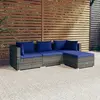 Image de vidaXL Salon de jardin 4 pcs avec coussins - Gris